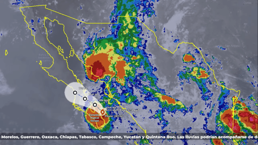 Seguirán hoy lluvias fuertes por Enrique